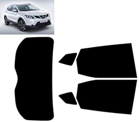 Passgenaue Tönungsfolie für-Nissan Qashqai 5-Türen 2013-2021 Heck/Seitenscheiben (20% Schwarz)