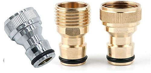 Supertool Metall-Schlauchadapter, Küchenwasserhahn-Adapter, Gartenwasserhahn-Anschlussstücke, goldenes/silbernes Innen-/Außengewinde, 1,9 cm (3/4 Zoll) für Schläuche, Kupferrohre (1 Stück), Mehrfarbig
