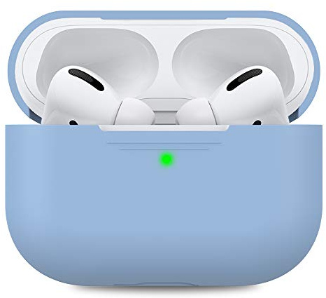 AHASTYLE Silikon Hülle für Airpods Pro | Kabelloses Laden, Mit Karabiner, Front-LED Sichtbar, Premium-Silikon, Rundumschutz, Stoßfest, AirPods Pro Kopfhörer Zubehör