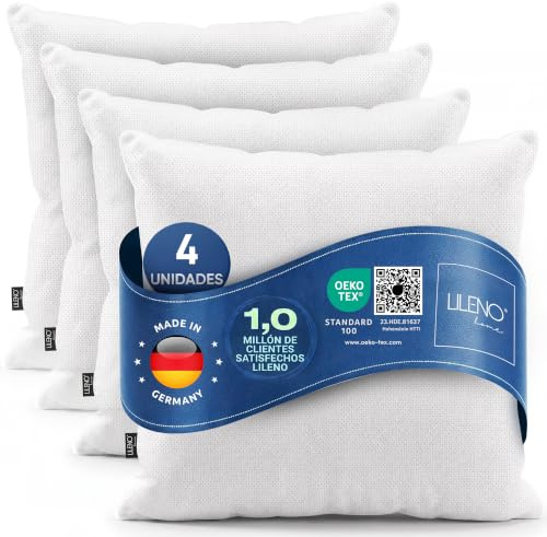 LILENO HOME Kissenfüllung 80x80 (4er Set) | Pralle Füllung für Couchkissen | & Dekokissen 80x80 | Wolkenweiches Sofa Pillow & Schlafkissen Made in Germany | Kissen Set mit Oeko-Tex Klasse 1