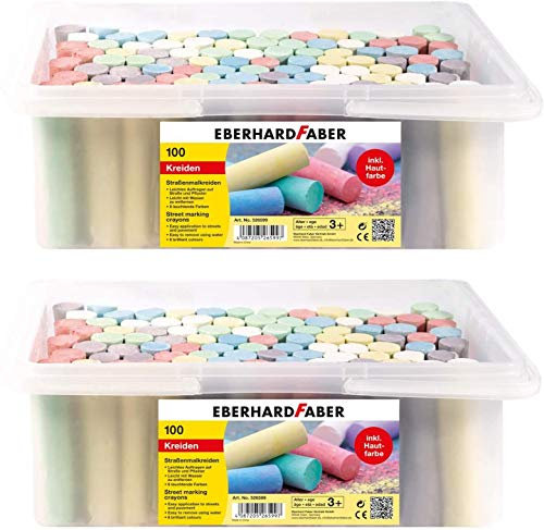 Eberhard Faber 526599 - Straßenmalkreide, 100er Eimer (100er Eimer | Doppelpack)