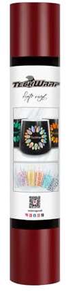 TECKWRAP Matte selbstklebende Vinyl-Aufkleberrolle, 0,3 m x 1,5 m, mattes Weinrot