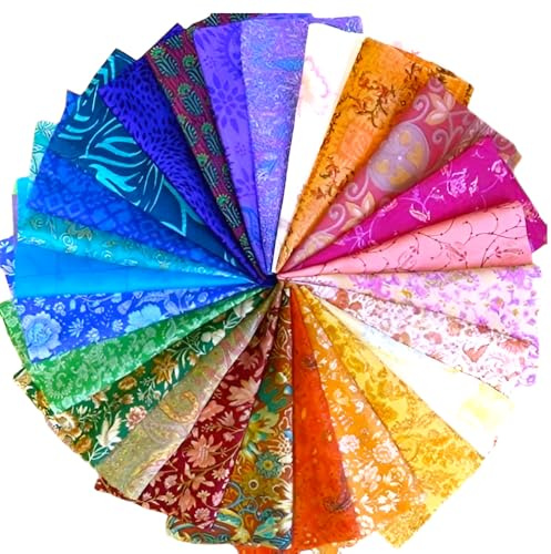 Rajbhoomi Reste aus reiner Seide, 20,3 x 20,3 cm, 25 Stück