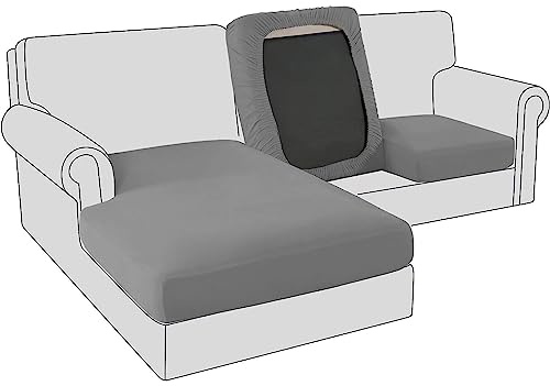 BXFUL Sofa Sitzkissenbezug, Samt Stretch Bezug für Sofa Sitzkissen, Elastische Couchüberzüge, Sofasitzbezug Schonbezug Ersatz für einzelne Kissen (Großer 3-Sitzer,Dunkelgrau)