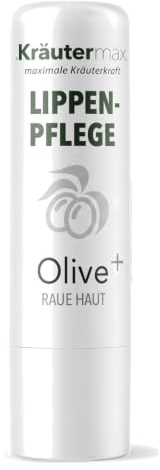 Kräutermax Olive Lippen Balsam 1 x 3,5 g mit Olivenöl, Bienenwachs, Jojobaöl und Bisabolol - Schützt vor Austrocknen, Beruhigt und Regeneriert