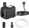 SOUSLOW 8 W Wasserpumpe, 600 l/h, AC220-240 V, mit 2 Düsen für Aquarium, Aquarium, Teich, Springbrunnen, Gartensystem