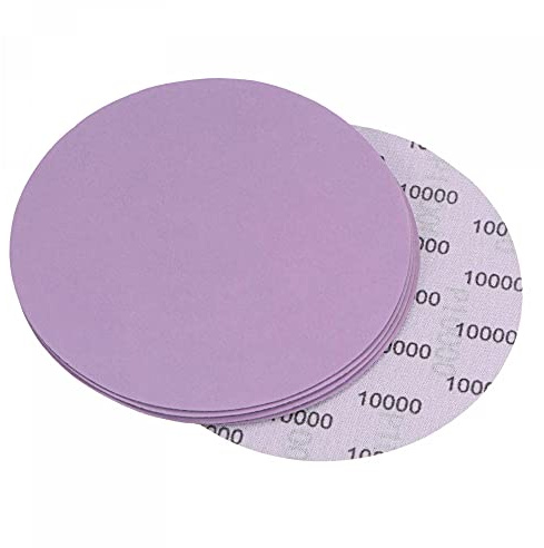 sourcing map 5Pcs 6-Inch Purple Sanding Discs 10000 Grits Hook and Loop Professional Aluminum Oxide Sand Paper Wet Dry Polish for Wood Metal Paint Finishing
