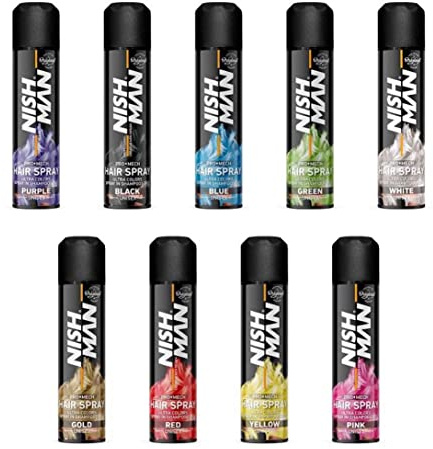 NISHMAN Temporary Hair Colour Spray for Kids, Gold 150 ml | Wash Out Hair Dye for Kids | Party Fancy Dress Up Hairspray Boys, Girls (Gold)