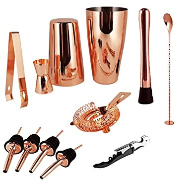 Juego de coctelera Juego de coctelera Juego de coctelera Barra de coctelera de acero inoxidable Kit de barman Herramientas profesionales de barra Coctelera de bebida Kit de barman para barras casera
