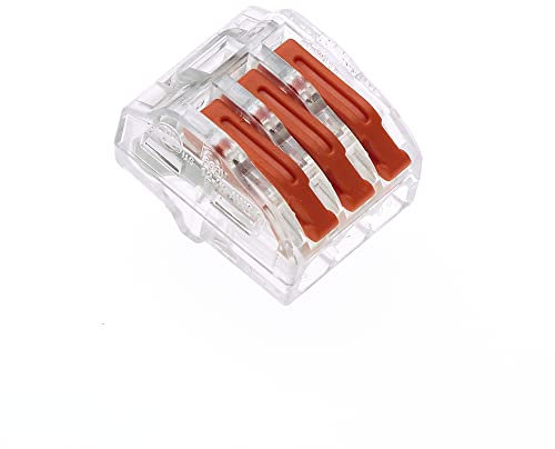 3-Polige Klemmleiste mit Hebelmutter, 10 Stück - 32A, Kompakte Elektrische Kabelverbinder, Kabelschnellklemme, Federstecker