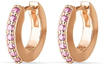 ESPRIT Damen-Creolen 925er Silber 14 Zirkonia One Size, Roségold 32023005