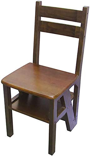 Klappbarer Tritthocker 4-Stufen-Fußhocker Leiterstuhl Treppenstuhl Holz-Trittstufe, braun