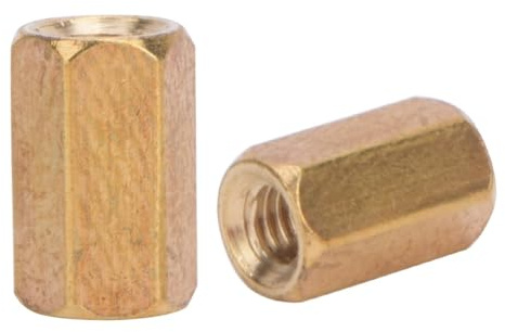 BORDSTRACT M3 Sechskant Kupplungsmutter, 200 Stück Messing Motherboard Standoffs Coupling 2 Way Hexagonal Kupfer Post Mutter Fittings für PCB Elektrische Ausrüstung(M3x8mm(200pcs))