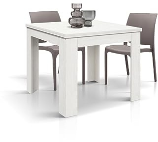 PAZZO DESIGN - Mesa extensible Lorenzo, blanco perla, melaminado, fabricado en Italia, de 90 a 180 cm - id_1975