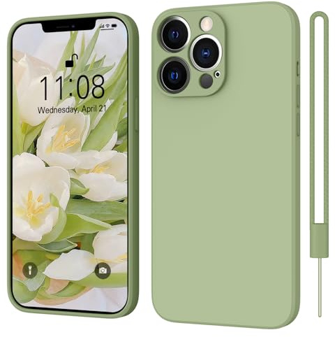 ORDA für iPhone 13 Pro Max Hülle Silikon Case,Handyhülle für iPhone 13 Pro Max Ultra Dünn mit Microfiber, Flüssig Silikon Gel Gummi Schutzhülle Matt Hülle für iPhone 13 Pro Max 6.7'' Matcha-Grün
