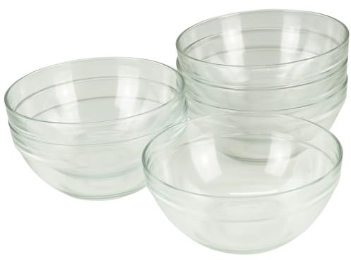 GVK ECO Glasschüssel Ø 17 cm 6 Stück im Set Beilagenschüssel Dessertschale Stapelschale
