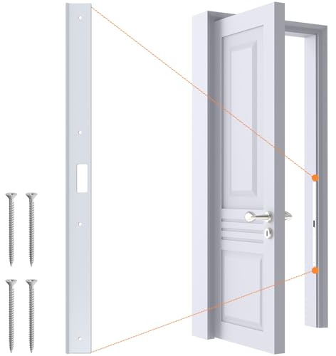 24 inch Internal Door Jamb Repair Kit for Interior Doors, Reinforcement Plate for Interior Door, Fits Any Interior Door Frame (White)