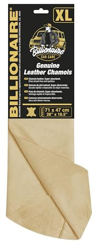 S SUMEX Gamuza de Piel Natural Extra Grande Billionaire Genuine Leather Chamois 71 x 47 cm Paño Súper Absorbente Secado Rápido Limpieza sin Pelusas ni Rayones