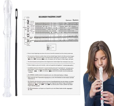 Flauta dulce soprano para niños, instrumento de flauta dulce para principiantes, tecla G, 8 agujeros, clarion portátil, resistente a la humedad, grabadora de ahorro de trabajo para actuaciones