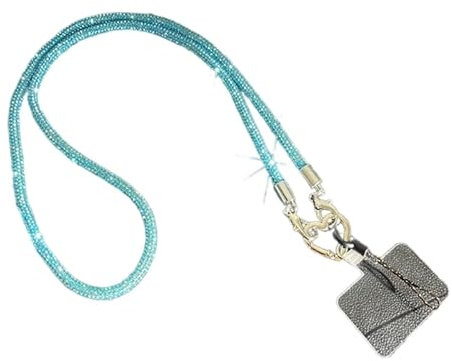 THINCAN Handy-Umhängeband mit Strasssteinen, wasserabweisend, Schlüsselanhänger, Schmuck für Schule und Büro
