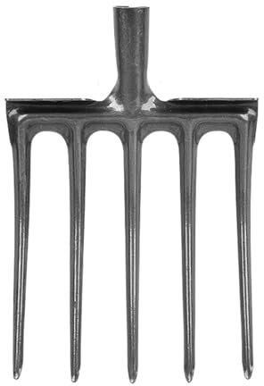 Agatige Grabegabel, Kohlenstoffstahl, Starke Festigkeit, verhindert Bruch, Garten-Grabspatengabel für Scheunen, Beetgabel, Gartengabel (5 Tine)