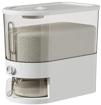 kesurpae Distributeur de riz résistant à l'humidité, avec stockage Visible et Pour bonne étanchéité, distributeur de riz Transparent et détachable en plastique ABS PP, tapez+1【5kg】