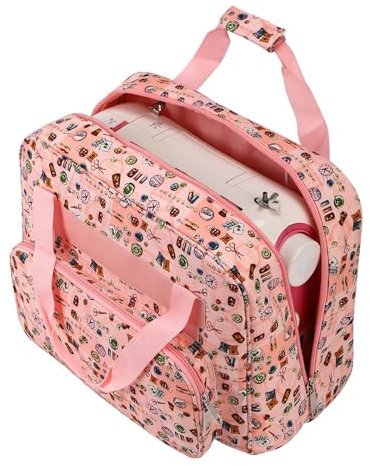 ZIHDKE Nähmaschinentasche Große Nähmaschinentasche, Aufbewahrungstasche, multifunktionale tragbare Reise-Home-Organizer-Tasche for Nähwerkzeug-Zubehör(Pink)
