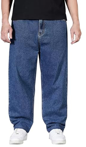 Herrjeans överdimensionerade jeansbyxor vida ben raka arbetsbyxor oversize stretch cargobyxor säckig jeans hög midja denim fritidsbyxor basic tvättade sommarbyxor sommar jeans vandringsbyxor