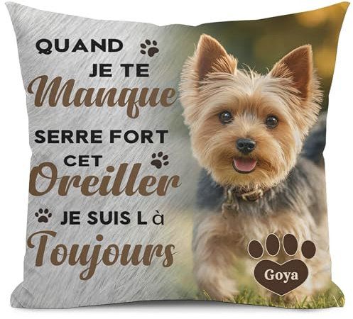 Alienc Housse Coussin Photo Personnalisé Chien Chat (Garnissage Optionnel)