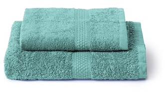 Caleffi Set Asciugamani Bagno Viso e Bidet in Cotone, Asciugamani Resistente a Lavaggi, Include 1 Asciugamano Viso 55x100 cm e 1 Asciugamano Bidet Ospite 40x60 cm, 2 Pezzi