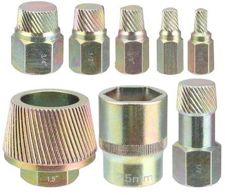 Fegtrtyoa Extractor de Desagüe de de 1,5 Pulgadas, 8 Extractores de Boquillas para Tuberías, Tapón Oxidado para Bañera, Herramientas de Plomería de Agarre Fuerte.