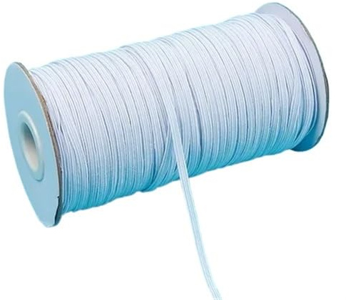 Banda elástica de goma colores 3 mm y 6 for coser, cinta licra, accesorios for prendas vestir para el bricolaje, la artesanía, la confección(White,6mm 100yards)