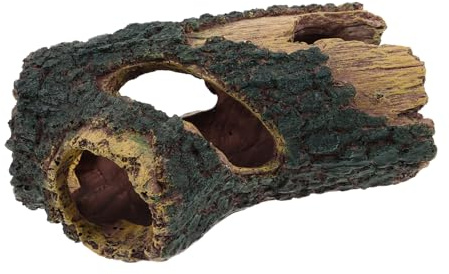 Kisangel Resin Aquarium höhle Baumstumpf Versteck Höhle Aquarium Deko für Fisch- Garnelen Reptilienbecken Robust Schadstofffrei Kletterfreundlich Perfekter Unterschlupf für Betta Axolotl