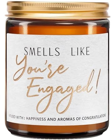 Engagement Gifts, Handmade Lavender Scented Candle, 3.5Oz Natural Soy Wax Candle, Perfect Home Decor & Ideal Engagement Presents for Newly Engaged Couples
