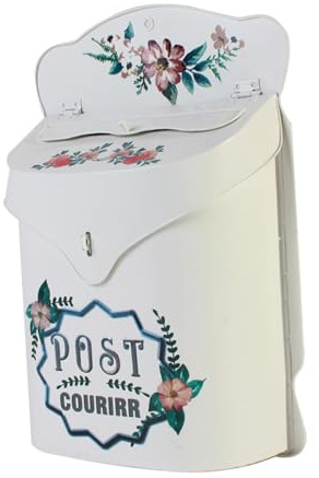 WKabnkn Boîte aux lettres murale vintage européenne en fer forgé résistant aux intempéries pour décoration de jardin
