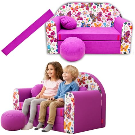 TUPPI Kindersofa mit Schlaffunktion 168x98 cm - Kindersofa Ausklappbar