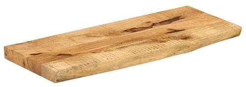Eleganz Tavolo in legno di mango massiccio, 90 x 20 x 3,8 cm, con finitura naturale, bordo rustico per cucina, soggiorno o giardino, durevole ed ecologico