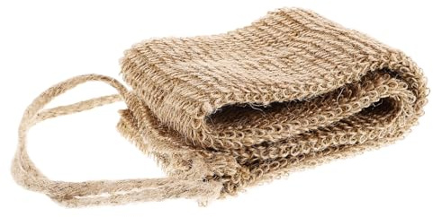 DONFAMDS Peeling Körperbürste mit Griffen aus Jute Rückenbürste für Dusche und Bad Weicher Jute Duschgürtel 60X11cm für Gründliches Hautpeeling und Massage