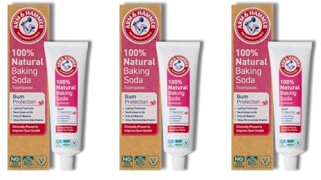Arm & Hammer Natural Baking Soda Toothpaste for Gum Protection 75 mL - Pack of 3
