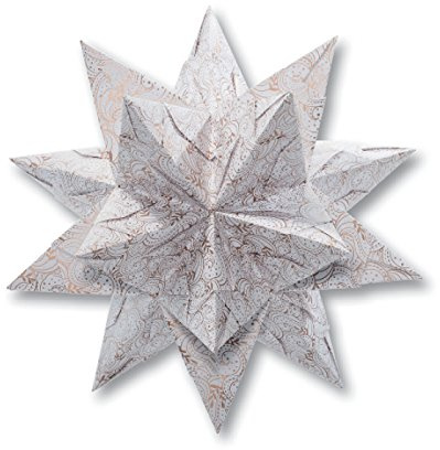 Folia Bascetta Stern 'Winterornament', 15x15cm, weiß/kupfer, 32-teilig (1 Set)