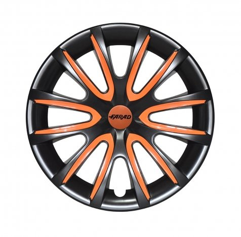 Farad Universale Radkappen Radzierblenden Radblenden 15 Zoll Black/Orange