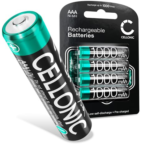 CELLONIC 4X Akku kompatibel mit Panasonic KX-PRS110, KX-PRS120 | (1000mAh-1.2V-NiMH) für Panasonic KX-PRW130, KX-TCA 121, 130, 155, 175