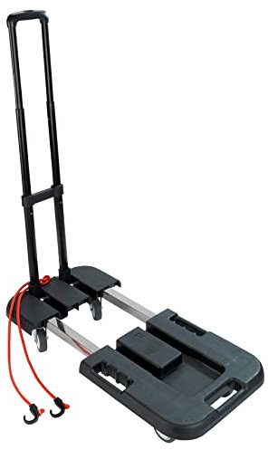 Maximex Sackkarre Mod. Transport-Profi ausziehbarer Ziehwagen stabile Transporthilfe mit höhenverstellbarem Griff bis 150 kg belastbar 56-76x38x13,5 cm Kunststoff PP Stahl TPR Schwarz Silber
