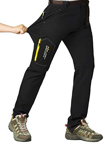 CLOUSPO Outdoor Hose Herren Zwei Teile zerlegbar Sonnenschutz Schnell Trocknend Wanderhose Funktionshose mit Gürtel