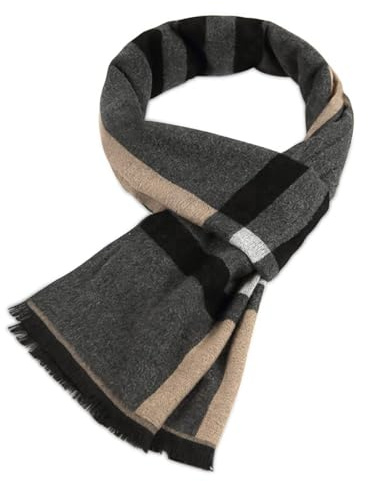 LumiSyne Invernale Sciarpa Per Uomo Stile d'Affari Foulard a Quadri Strisce Classiche Morbida Texture In Cashmere Sciarpa Lunga Con Nappa