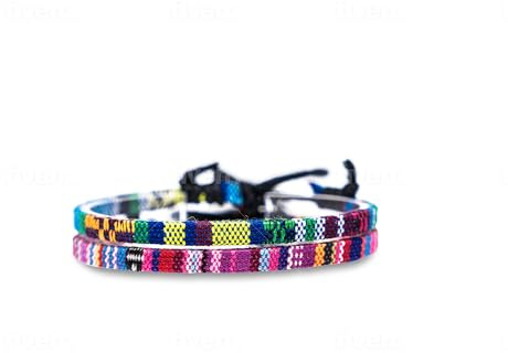 Made by Nami Surfer Beach Bracelet Set Men & Women - 2x Braided Boho Summer Bracelets - Handmade Festival Jewellery - Waterproof & Adjustable - Ethnic Hippie Style (Turquoise & Deep Multi (U))