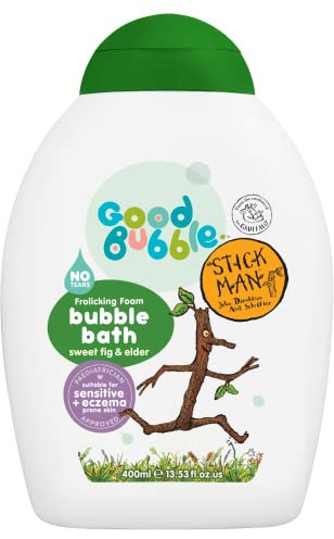 Good Bubble Stick Man Bubble Bath with Sweet Fig & Elder - 400ml Tear-Free Baby Bubble Bath for Sensitive & Eczema-Prone Skin - Sulphate-Free Bubble Bath for Toddlers