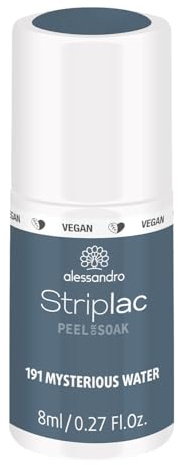 alessandro Striplac UV-Nagellack Mysterious Water– Schonend und langanhaltend – Einfache Entfernung dank Peel-Off-Technologie – Vegan und tierversuchsfrei – 8 ml