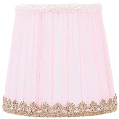 FRCOLOR Stoff Lampenschirm Vintage E14 Lampenschirm Clip Auf Glühbirne Wandlampe Staubschutz Barrel Stoff Für Tischlampe Bodenleuchte Kronleuchter (Rosa)
