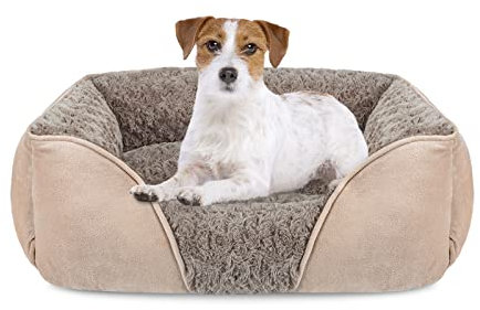JOEJOY Hundebett Mittelgroße Hunde, Hundekorb Waschbar Flauschig, rutschfest Anti-Angst Hundebetten, Hundekörbchen für Kleine und Mittelgroße Hunde und Katzen, 63x53x20cm